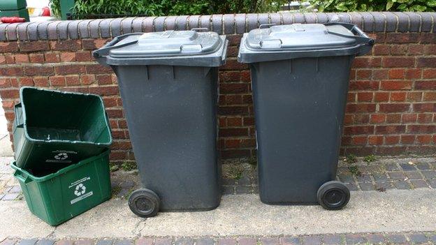 Wheelie bins and recycling boxes