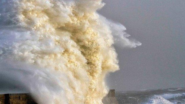 Stormy sea in Porthcawl