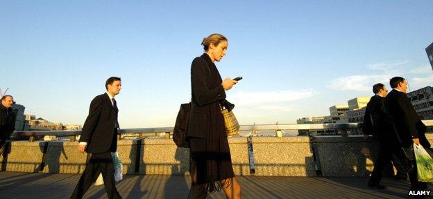 Walking and texting in London