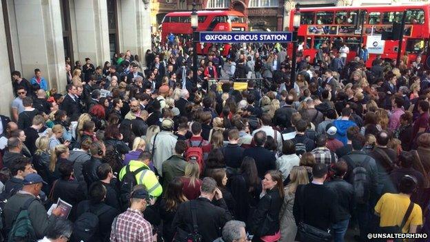 Crowds at Oxford Circus Station