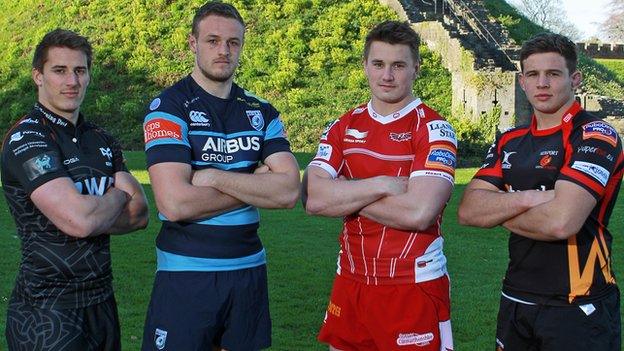 Regional players Jeff Hassler, Cory Allen, Jonathan Davies and Elliott Dee