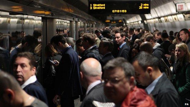 Passengers at Waterloo Station