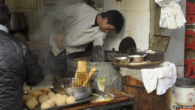 A Chinese street food vendor