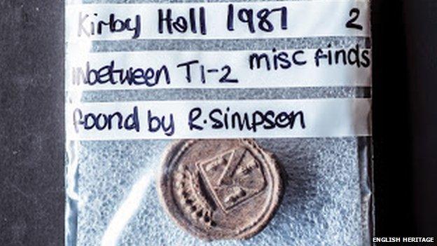 An item from the Kirby Hall collection at the Wrest Park Archaeologi​cal Collection​s Store