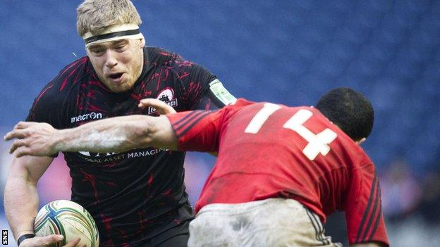 Alex Allen in action for Edinburgh