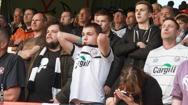 Hereford United fans at Aldershot