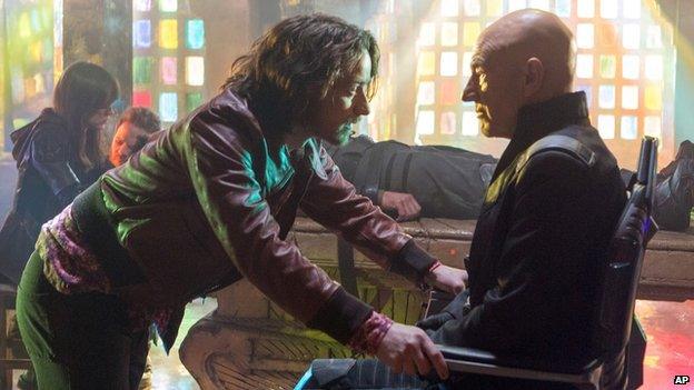 James McAvoy and Sir Patrick Stewart in X-Men: Days of Future Past