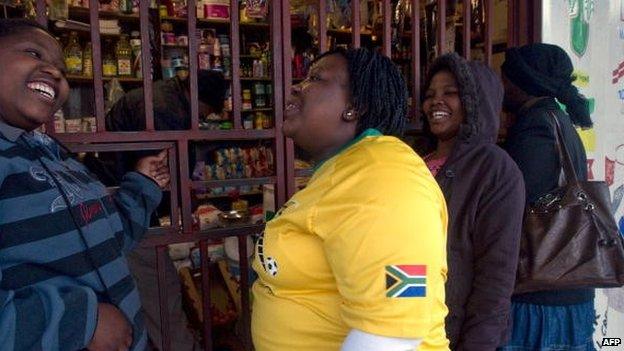 Spaza customers near Cape Town, South Africa in 2010