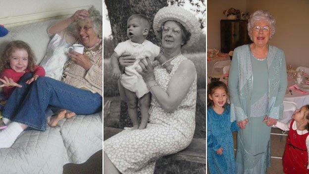 Ann Hunt, the twins' mother Alice Lamb and Elizabeth Hamel with their grandchildren