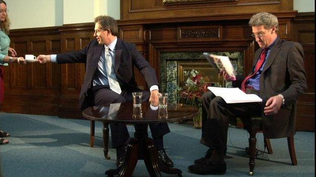 Jeremy Paxman interviews Tony Blair in June 2001