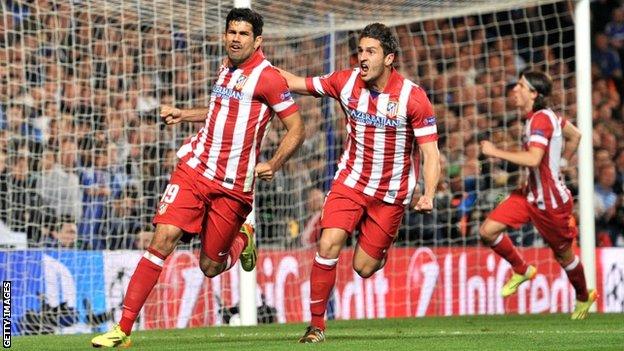 Diego Costa celebrates with team-mates