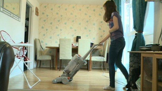 Girl cleaning