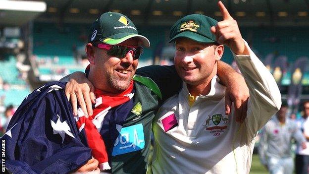 Darren Lehmann (left) and Michael Clarke