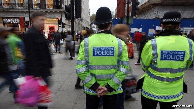 Police patrol Oxford Street, London