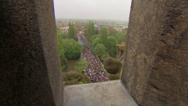 Magdalen Bridge on May Day 2014