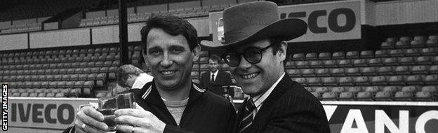 Graham Taylor and then-owner Sir Elton John in 1984, a year Watford would reach the FA Cup final