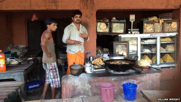 Baccha Vajpayee, tea shop owner and local BJP leader in Unnao