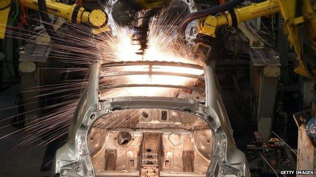 Production line at Sunderland's Nissan plant