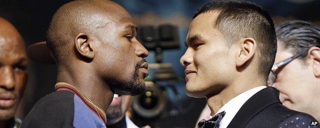 Floyd Mayweather and Marcos Maidana