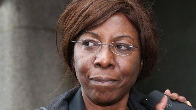 Constance Briscoe leaving the Old Bailey on 1 May 2014 after being convicted