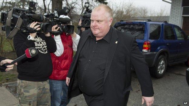 Toronto Mayor Rob Ford appeared in Toronto on 1 May 2014