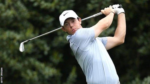 Rory McIlroy in action at the Wells Fargo Championship