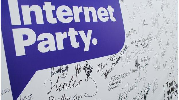 Internet Party logo with signatures