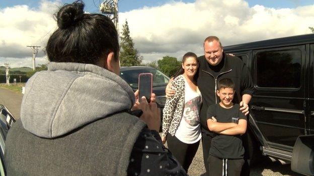 Kim Dotcom with supporters