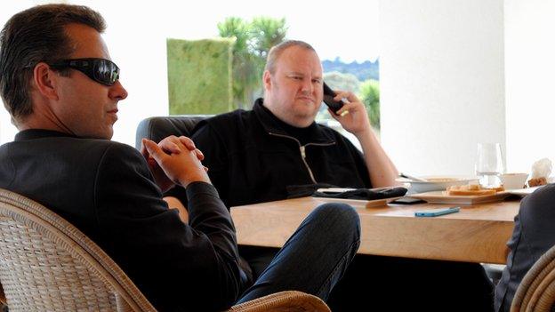 Kim Dotcom at table