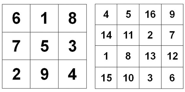 Two magic squares