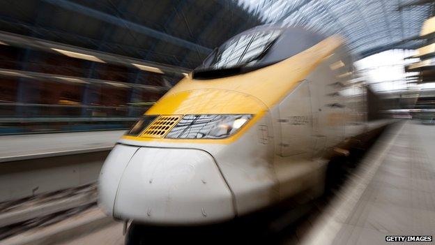 A Eurostar train at St Pancras