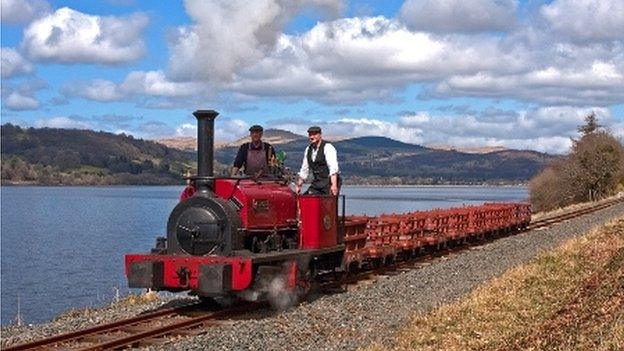 Steam engine on Bala Lake Railway