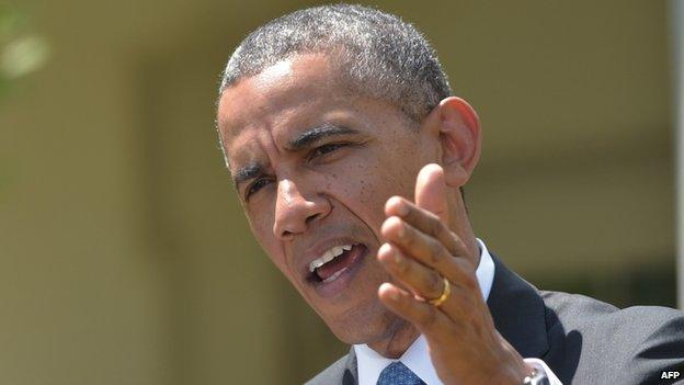 US President Barack Obama appeared in Washington DC on 2 May 2014