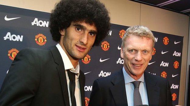 Marouane Fellaini and David Moyes