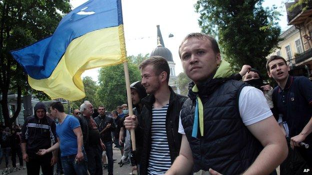 Ukrainian government supporters, Odessa, 2 May