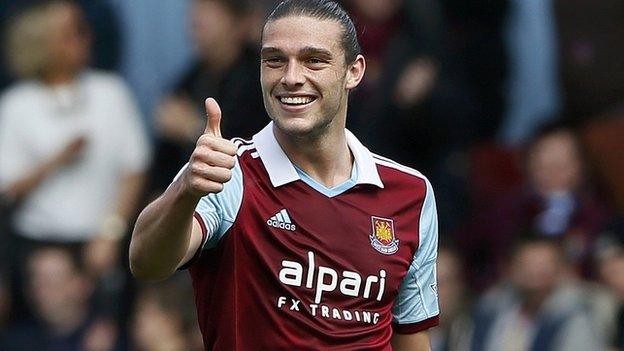 West Ham striker Andy Carroll