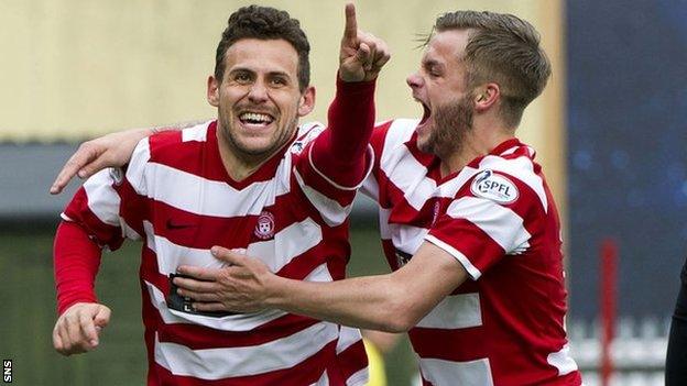 Anthony Andreu (left) celebrates for Hamilton