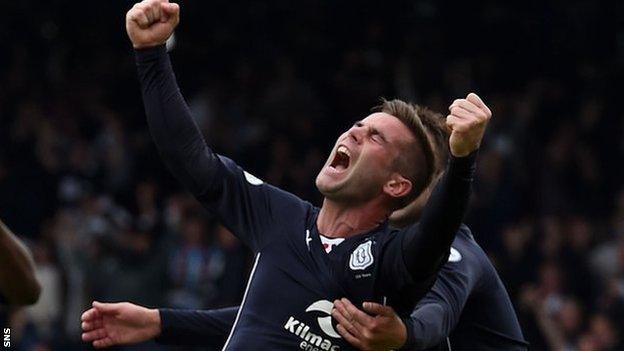 Peter MacDonald celebrates for Dundee