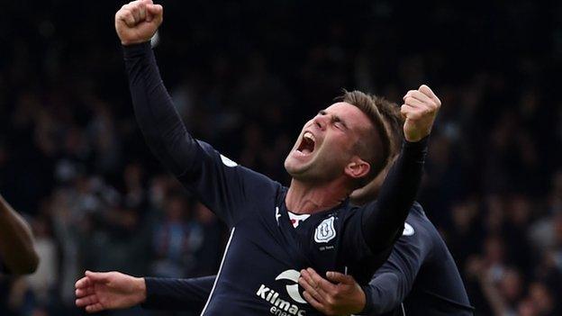 Peter MacDonald celebrates for Dundee