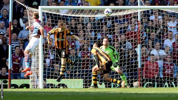 Andreas Weimann celebrates scoring for Aston Villa against Hull City