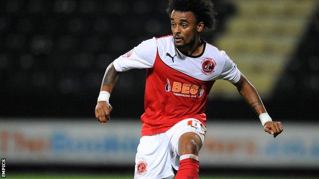 Junior Brown was sent off for Tranmere against Bradford City.