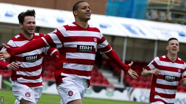 Hamilton celebration v Morton