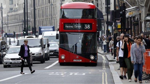 Bus lane in central London