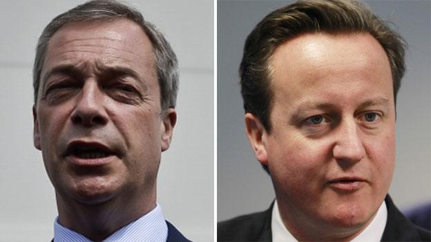 Nigel Farage and David Cameron