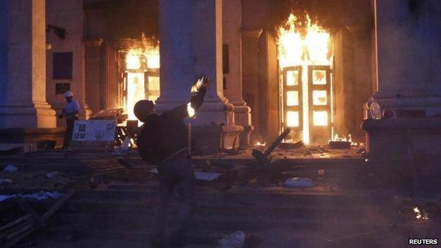 Pro-Ukrainian protester in Odessa, 2 May