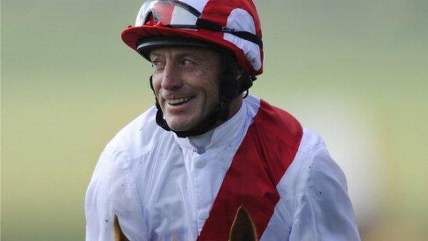 Kieren Fallon after winning the 2,000 Guineas on Night Of Thunder