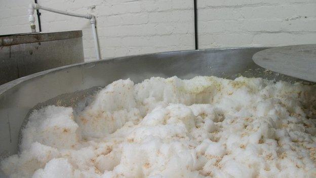 Beer fermenting at the Cronx brewery