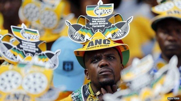 Supporters of South Africa's President Jacob Zuma's African National Congress (ANC) listen to speakers during their party's final election rally in Soweto, on 4 May 2014