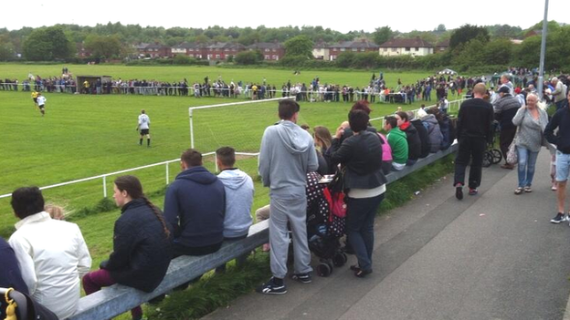 Crowds at the first football match