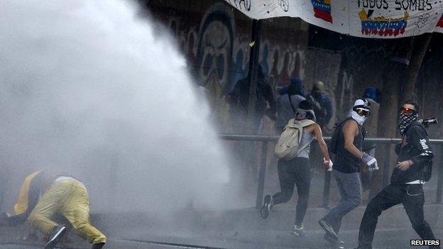 Anti-government protest in Caracas. 20 April 2014